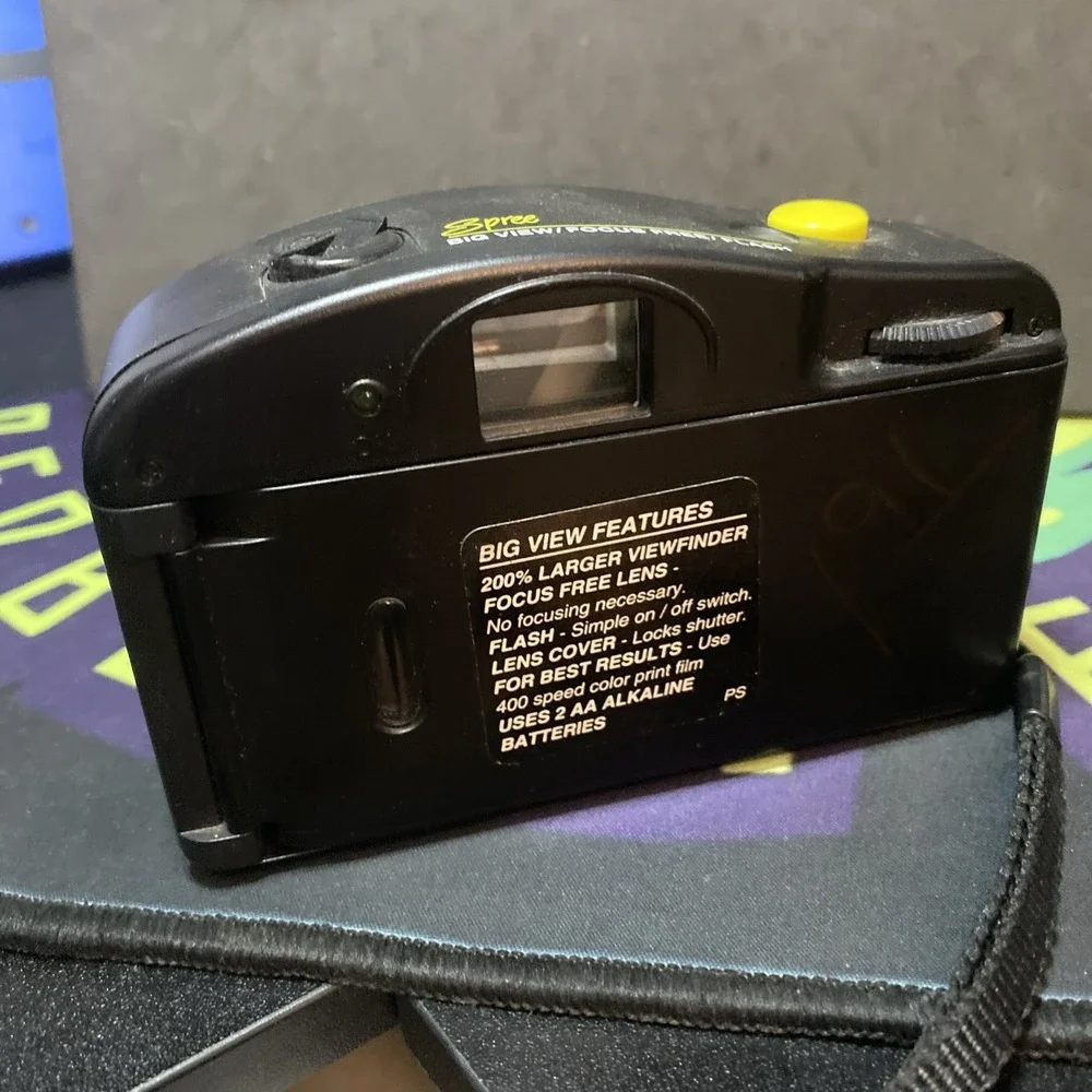 Vintage Vivitar Spree Big View Camera 35mm Fun Sport Black Yellow B2